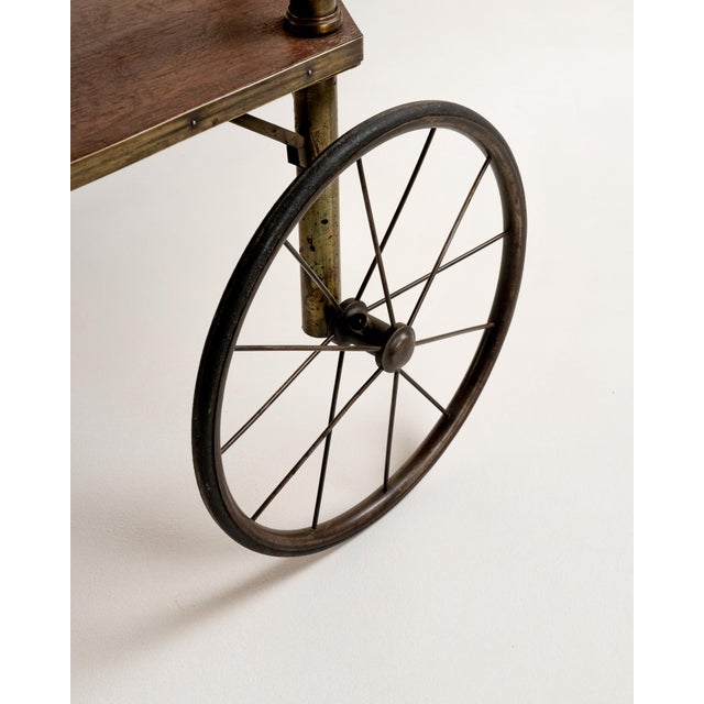 1960s French Brass & Glass Bar Cart For Sale In Greensboro - Image 6 of 10