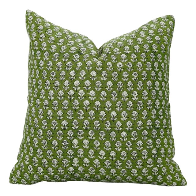 Floral Print Decoration Pure Linene Pillow Cover Pure Linen 24x24 Inches, Tarangani For Sale