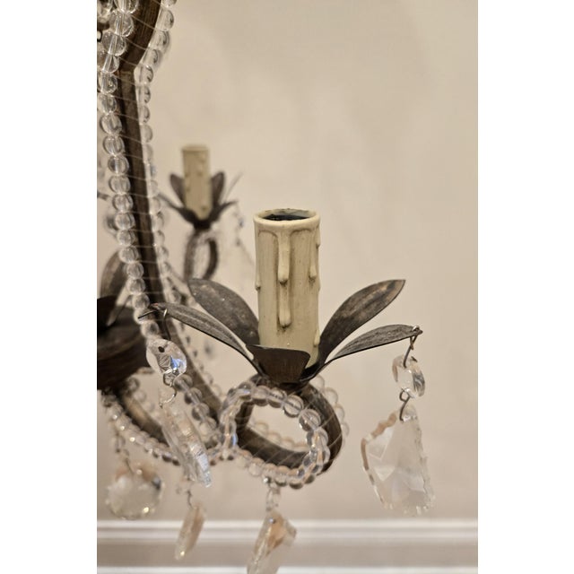 French Crystal Plug in Chandelier For Sale - Image 3 of 6