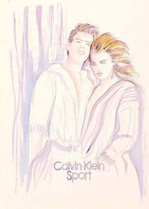 Vintage Calvin Klein Advertising Illustration C.1980s
