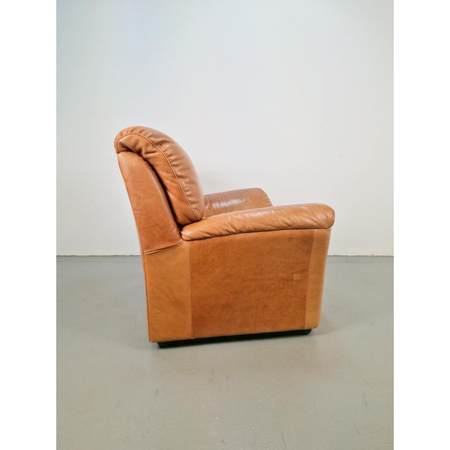 Calf Leather Lounge Chair from Natuzzi, Italy, 1990s For Sale - Image 4 of 15