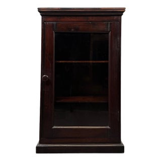Antique Early 20th Century English Edwardian Rustic Glazed Pine Vitrine For Sale