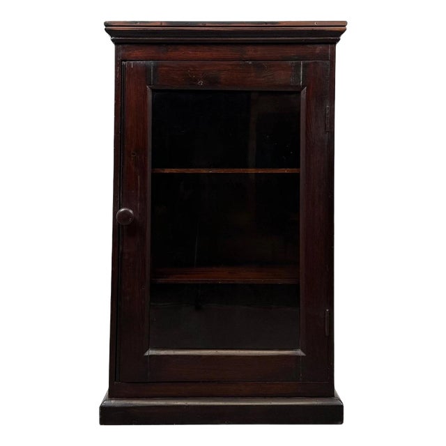 Antique Early 20th Century English Edwardian Rustic Glazed Pine Vitrine For Sale