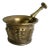 19th Century Solid Brass Mortar and Pestle Set For Sale