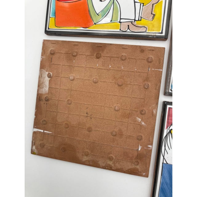 Ceramic Vintage Italian Semigres Abstract Tiles- Set of 8 For Sale - Image 7 of 9