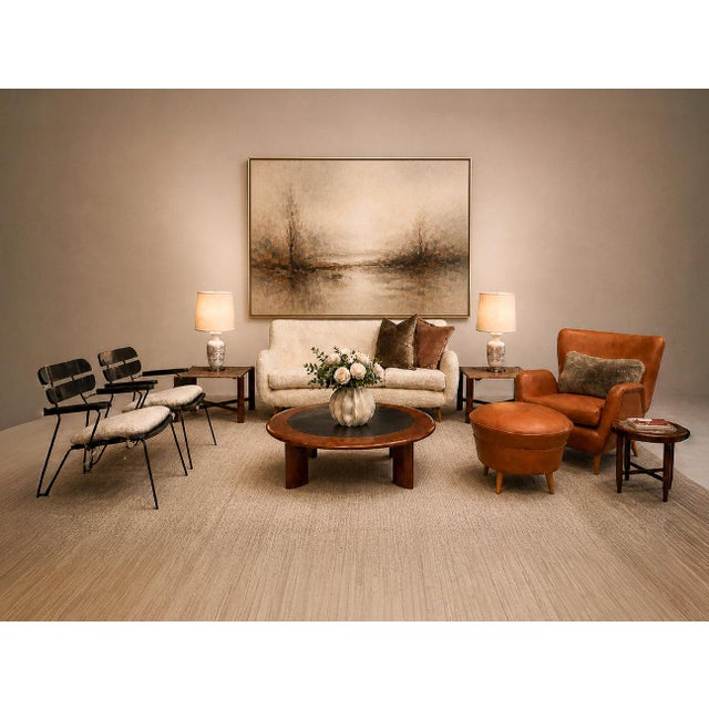 Three Armchairs in Ebonized Wood & Metal With Loose Cushion, Carlo Hauner, 1950s For Sale - Image 16 of 18