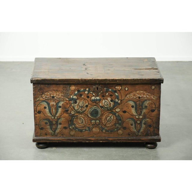 Subtle and decorative hand-painted antique Austrian bridal chest with character. : How lovely is this beautiful antique...
