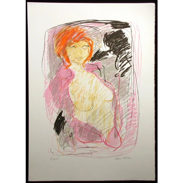 "Laurence 2" unframed Limited Edition Lithograph Art Print on white Arches paper by French artist Robert Delval. Hand...