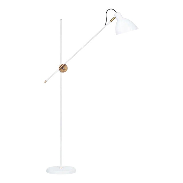 KH#1 Floor Lamp in White Raw Brass from Konsthantverk For Sale