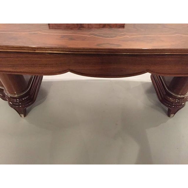 Brown Jules Leleu Style French Art Deco Dining Table For Sale - Image 8 of 9