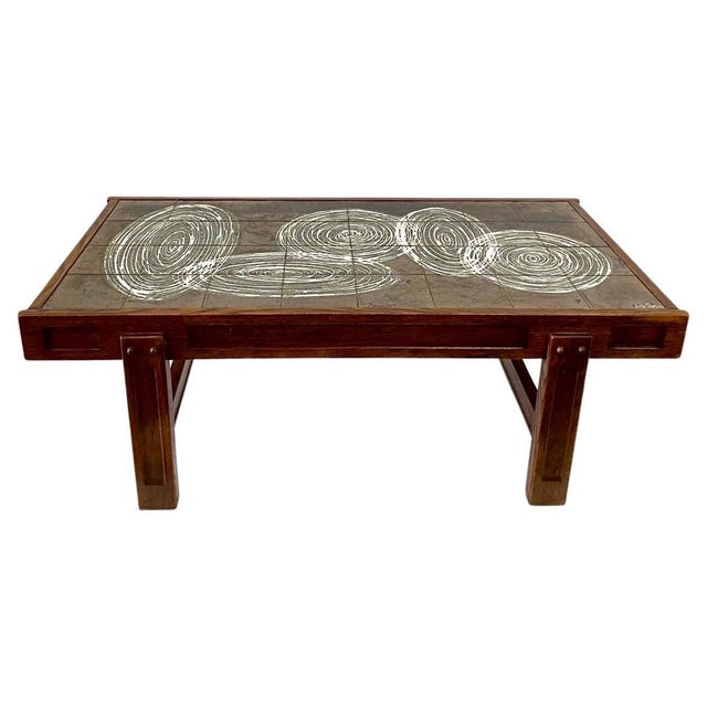 Vintage Asti by Vallauris Ceramic Tile Top Coffee Table For Sale - Image 9 of 17