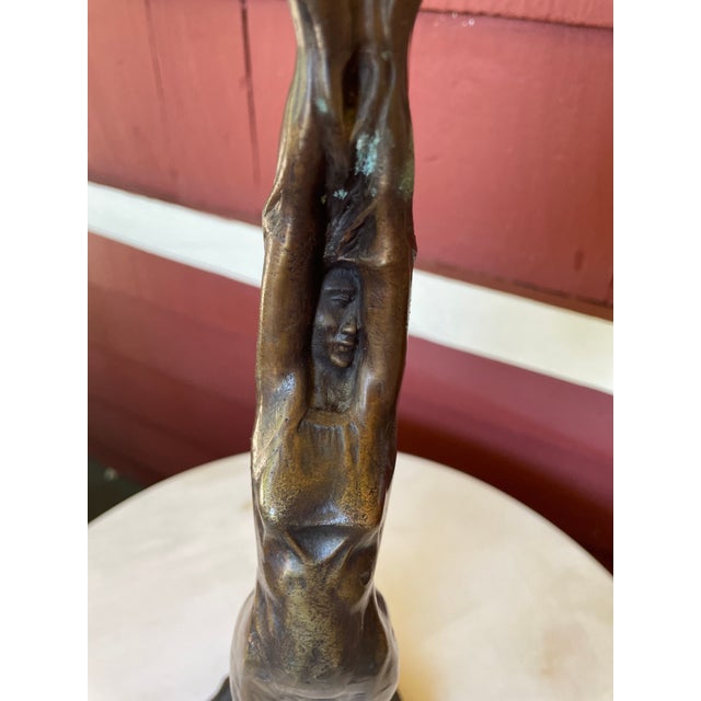 Antique Firmin Bate Monumental Bronze Art Nouveau Candelabra For Sale In Palm Springs - Image 6 of 13