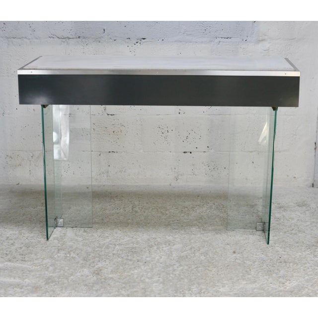 Modern Console Table with Glass Base, 1960s For Sale - Image 12 of 18