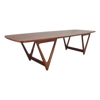 Kurt Østervig Model 206 Surfboard Coffee Table for Jason Møbler 67.5", Denmark For Sale