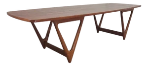 Kurt Østervig Model 206 Surfboard Coffee Table for Jason Møbler 67.5", Denmark