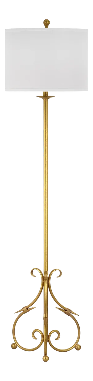 60-Inch H Baroque Floor Lamp - Antique Gold