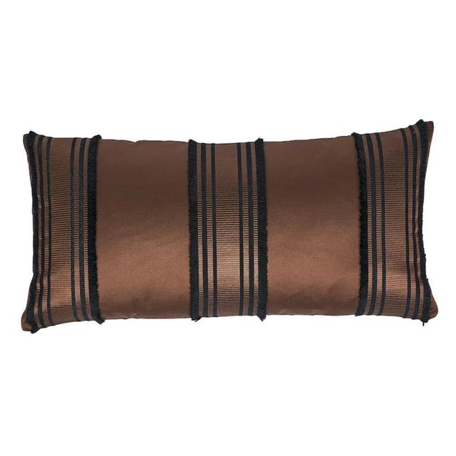 Contemporary Schumacher Senza Satin Stripe Pillow For Sale - Image 3 of 3