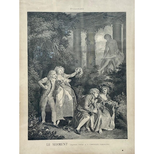 Vintage Fragonard Engraving in Gilt Frame For Sale - Image 13 of 15
