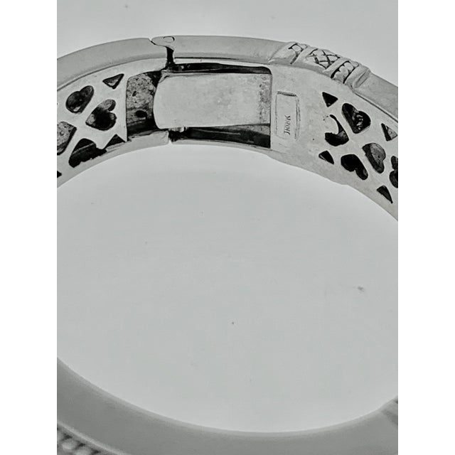 Transparent 2.2 Carat Diamonds and 83 Gm 18 Karat Gold Cuff Bangle Bracelet Judith Ripka For Sale - Image 8 of 18