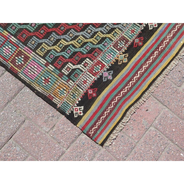 1960's Handmade Kilim Rug - 58" X 100" For Sale - Image 10 of 12