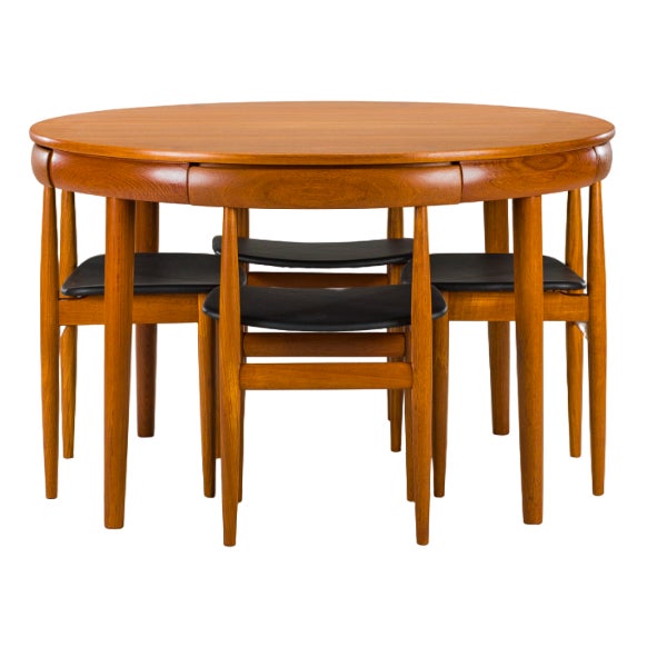 Danish Teak Extendable Dining Table and Chairs by Hans Olsen for Frem Røjle, 1960s, Set of 7 For Sale
