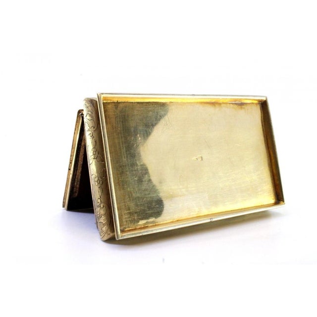 Jewelry Box in Gold-Plated Silver with Engraved Plant Motifs For Sale - Image 5 of 9