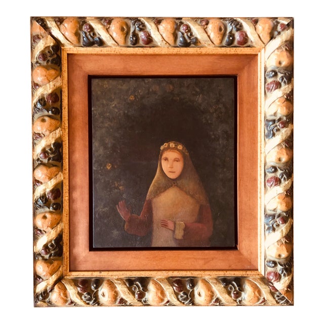 Contemporary Portrait Painting “Untitled W/Garland” by Lawrence McNamara For Sale