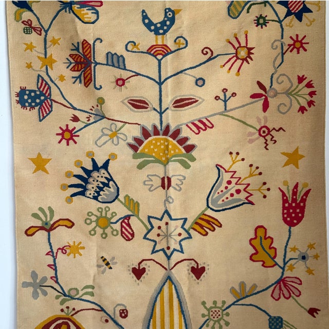 Beige Large Beige Indian Rug with Floral Patterns, 1980s For Sale - Image 8 of 18