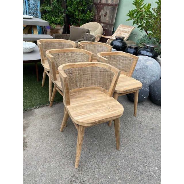 Cinde Raw Teak & Cane Dining Chair For Sale - Image 11 of 12