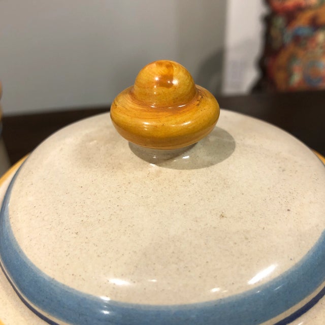 Italian Hand Painted Ceramic Canister - Set of 5 For Sale - Image 9 of 11