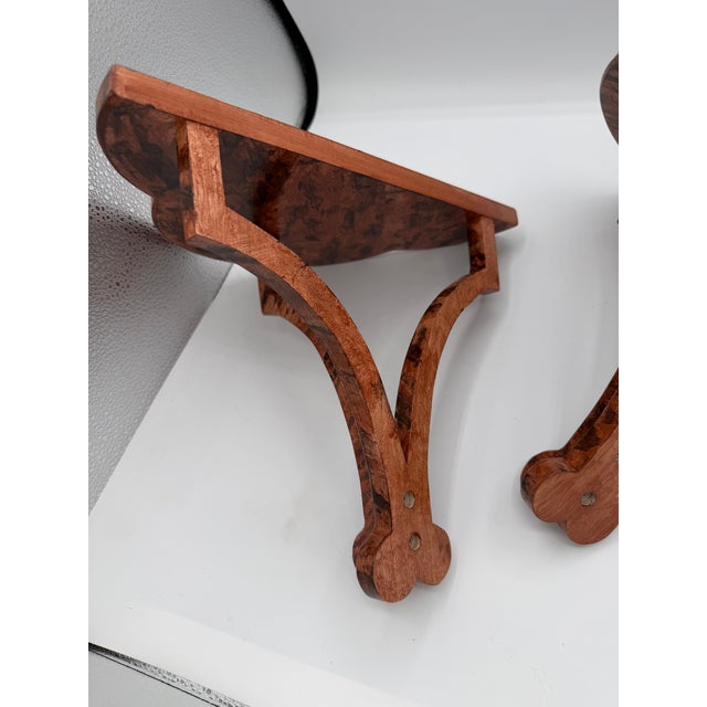 Brown A Pair of Treffoil Wall Brackets. Hand Made and Faux Finished in Faux Tortoise Shell For Sale - Image 8 of 8