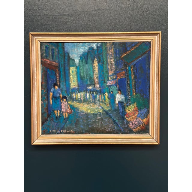 Olle Larsson, City Street at Night, 1964, Oil on Canvas For Sale - Image 15 of 18