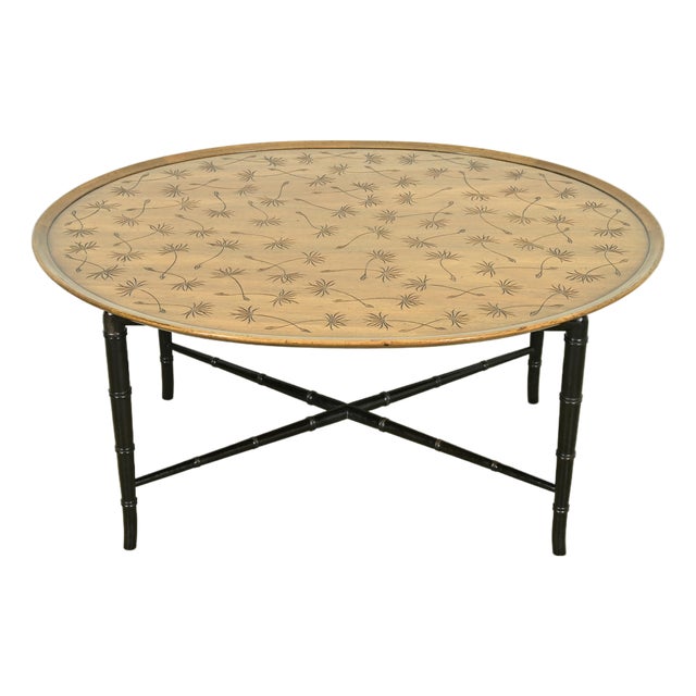 Kittinger Hollywood Regency Faux Bamboo Cocktail Table, Circa 1950s For Sale