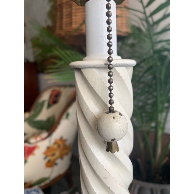 Off-white Hollywood Regency Faux Bamboo Ceramic Floor Lamp by Nardini For Sale - Image 8 of 12