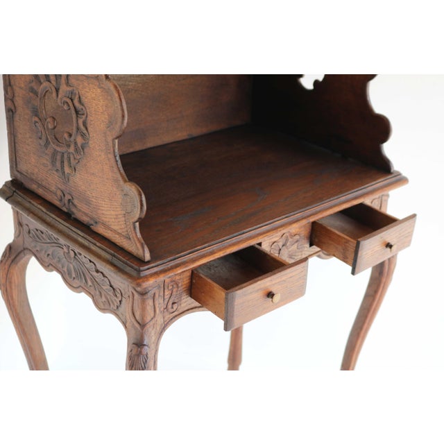 Antique French Louis XV Oak Nightstand, 1900s For Sale - Image 6 of 14