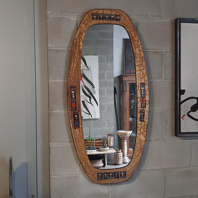 Enamelled Metal Mirror by Siva Poggibonsi, 1950s For Sale - Image 11 of 18