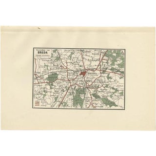 Antique Map of the Region of Breda by Craandijk, 1884 For Sale