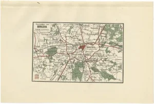 Antique Map of the Region of Breda by Craandijk, 1884