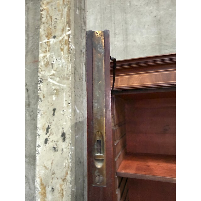 Wood George III Mahogany Secretary Bookcase c.1800 93" For Sale - Image 7 of 17
