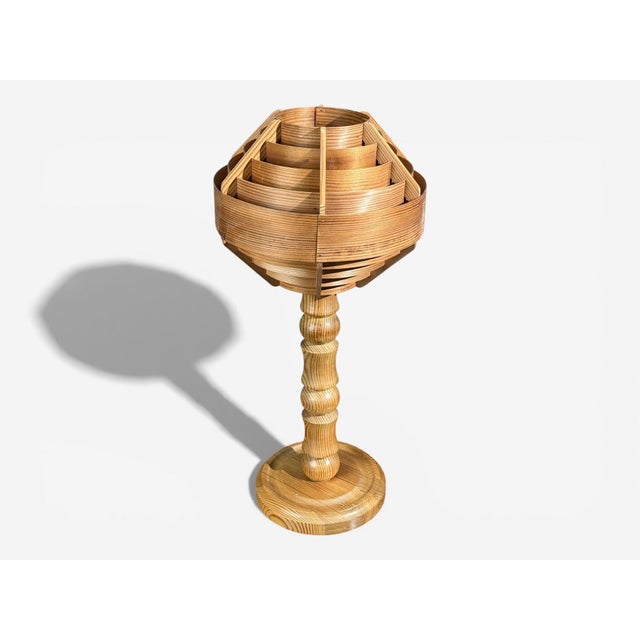 Mid-Century Modern Hans-Agne Jakobsson, Table Lamp, Pine, Sweden, 1970s For Sale - Image 3 of 9