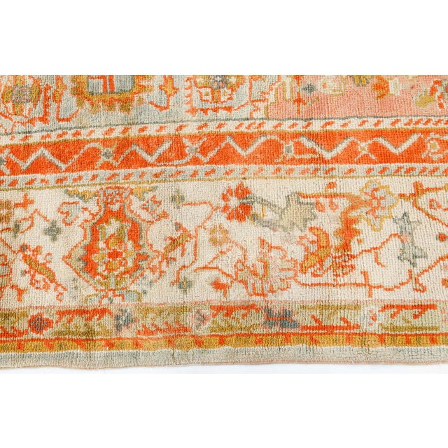 Antique Turkish Oushak Rug For Sale In New York - Image 6 of 8