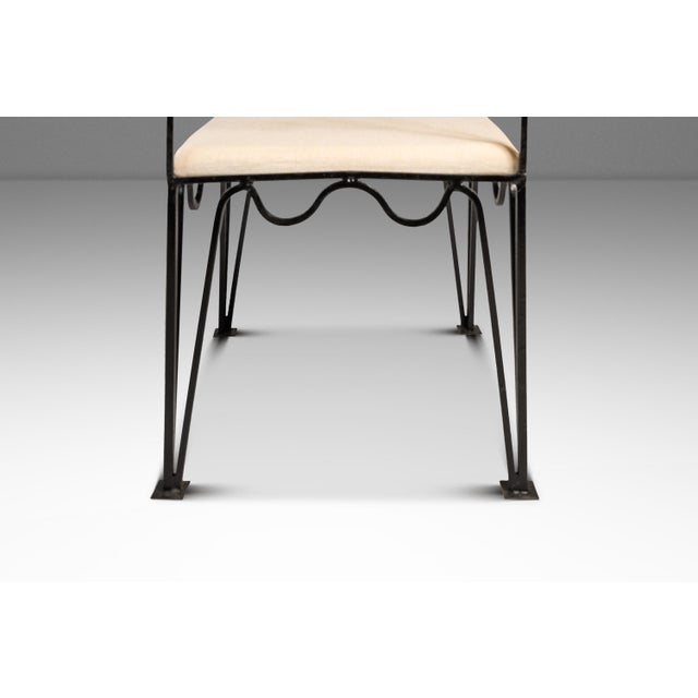 Set of Two (2) Méandre Side Chairs in Wrought Iron Inspired by Jean Royère Produced by Design Frères, Usa, C. 2000s For Sale - Image 11 of 18