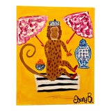 Image of Abstract Chinoiserie Monkey Painting For Sale