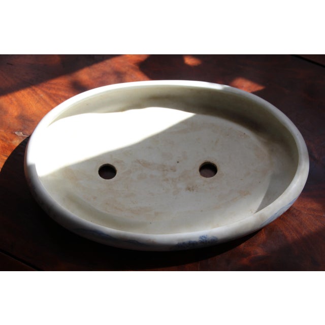 Blue and White Porcelain Bonsai Pot, 1950s For Sale - Image 9 of 13
