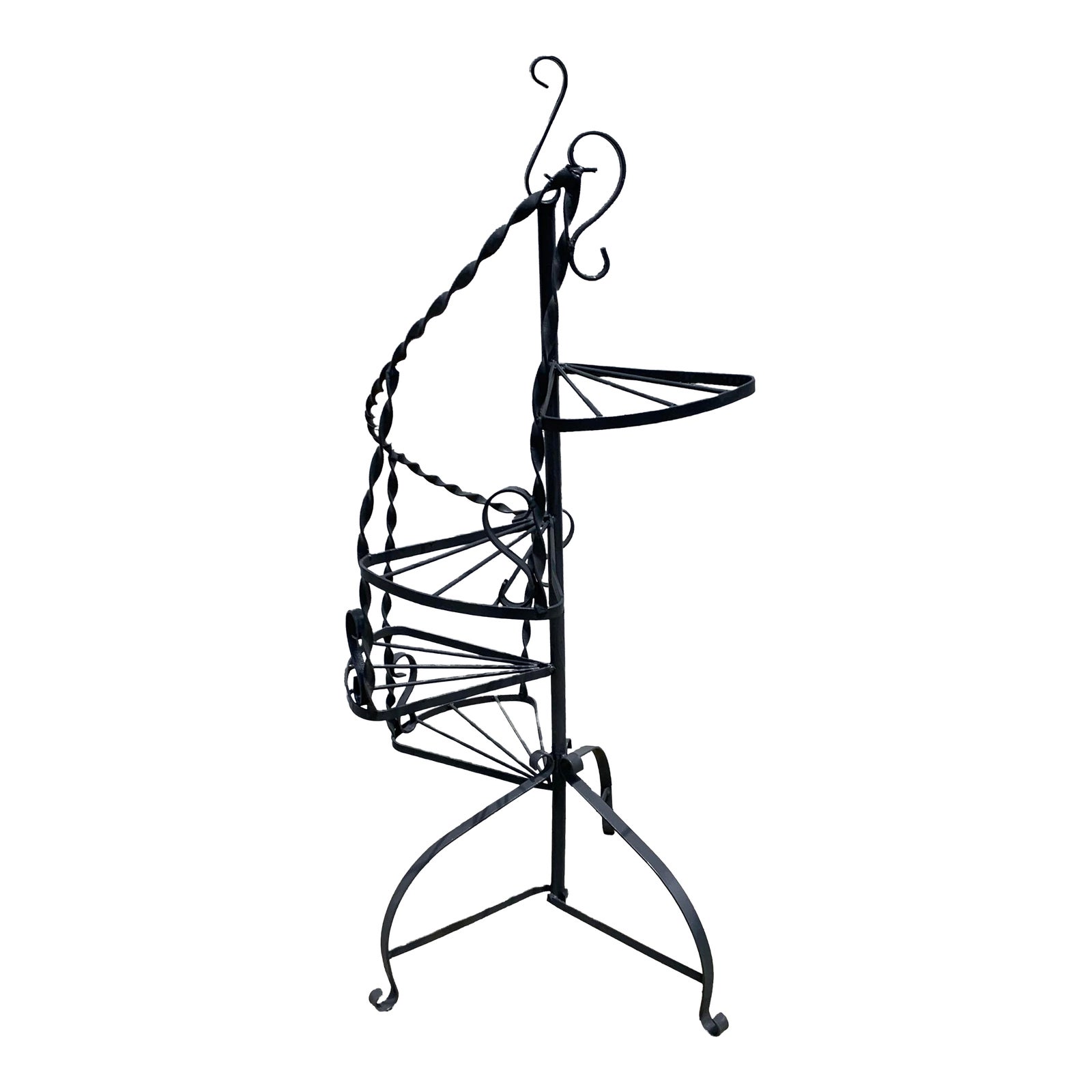 Vintage Wrought Iron Spiral Plant Stand Chairish