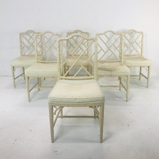 6 Faux Bamboo Chinese Chippendale Style Dining Chairs Chairish