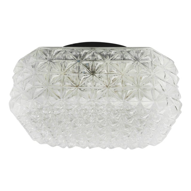 Mid-Century Clear Square Glass Wall Sconce For Sale
