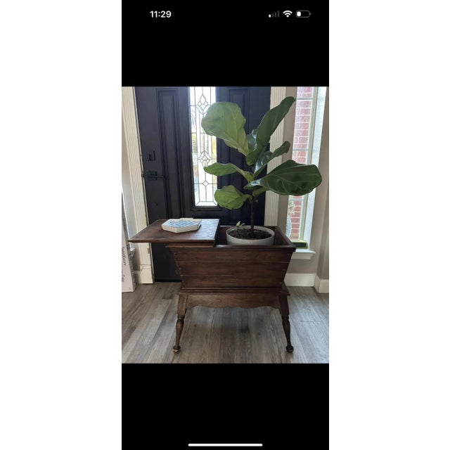 An authentic late 19th–early 20th century dough box table, once a staple of farmhouse kitchens for preparing and storing...