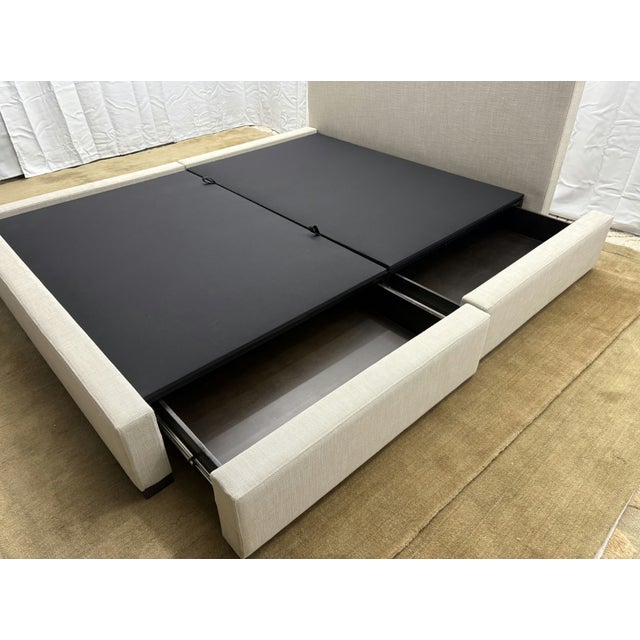 Rh Restoration Hardware Custom Special Order Modena Fabric Panel Storage Bed – Queen For Sale - Image 11 of 18