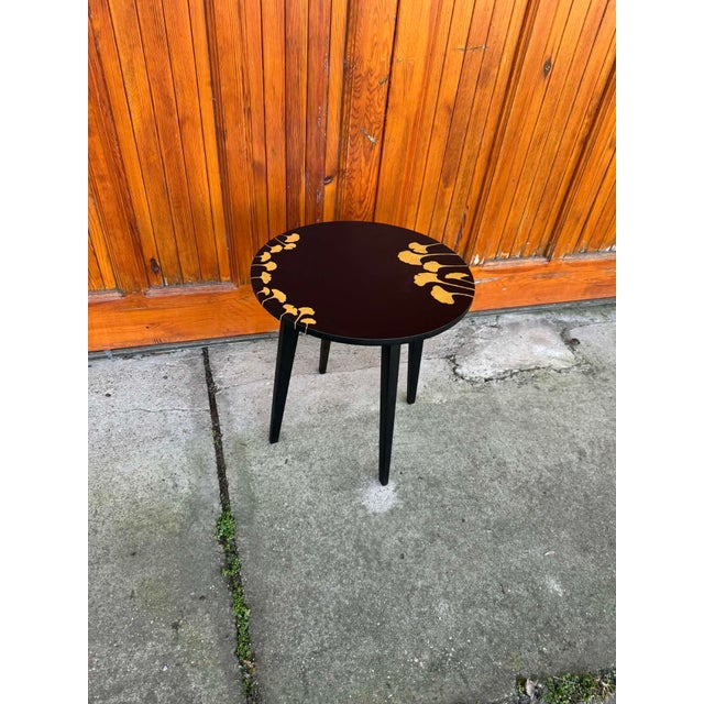 Black Hand-Painted Side Table, 1960s For Sale - Image 3 of 11